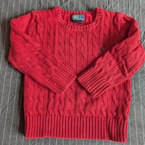 Polo by Ralph Lauren Kids Red Cable Knit Sweater